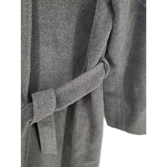 MaxMara Wool Cashmere Long Belted Coat Dark Grey Size 8 - Picture 3 of 7